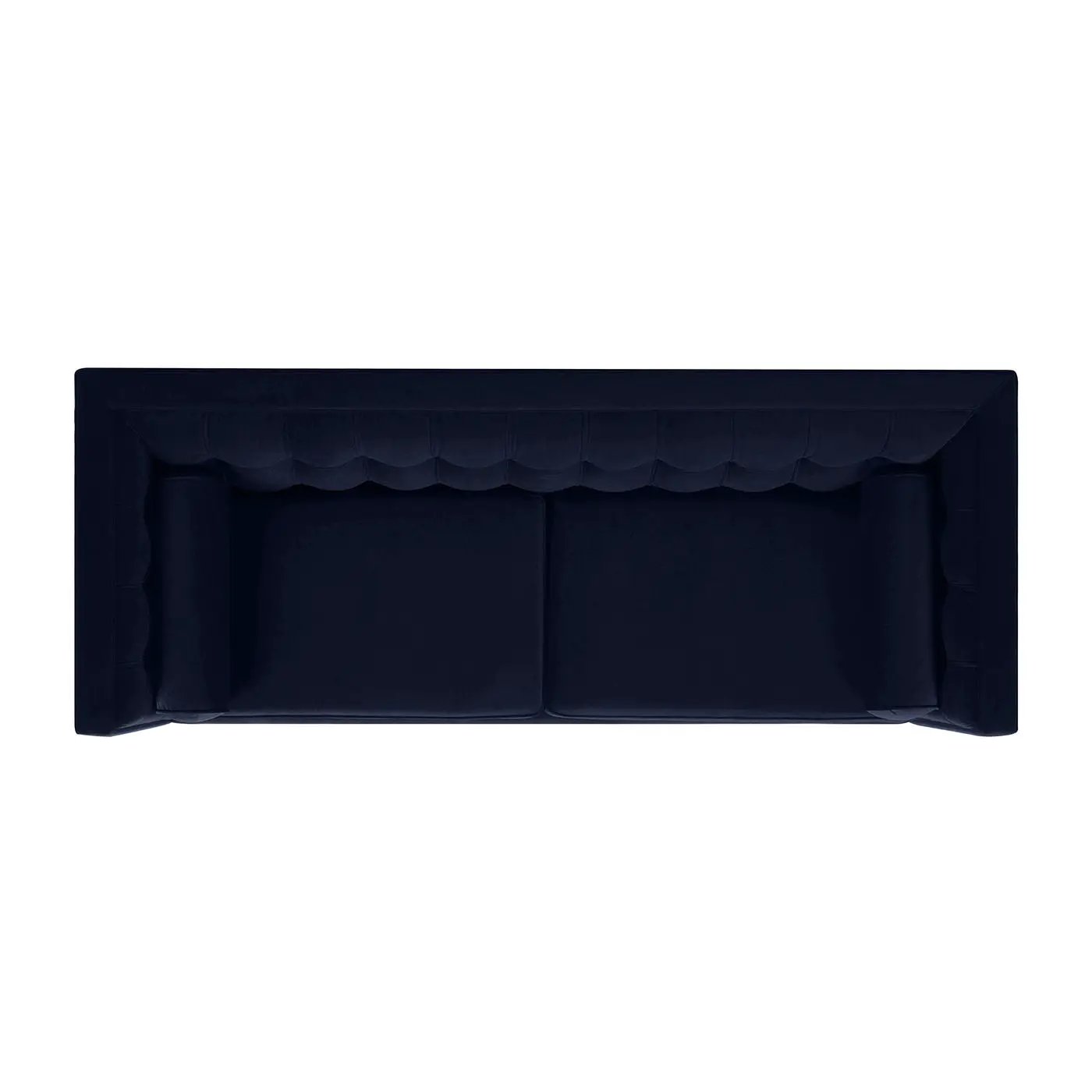 Jack - Modern Tuxedo Tufted Sofa, navy blue velvet, 2-seat stationary sofa on Tampa Home & Garden Store