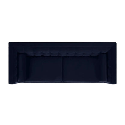 Jack - Modern Tuxedo Tufted Sofa, navy blue velvet, 2-seat stationary sofa on Tampa Home & Garden Store