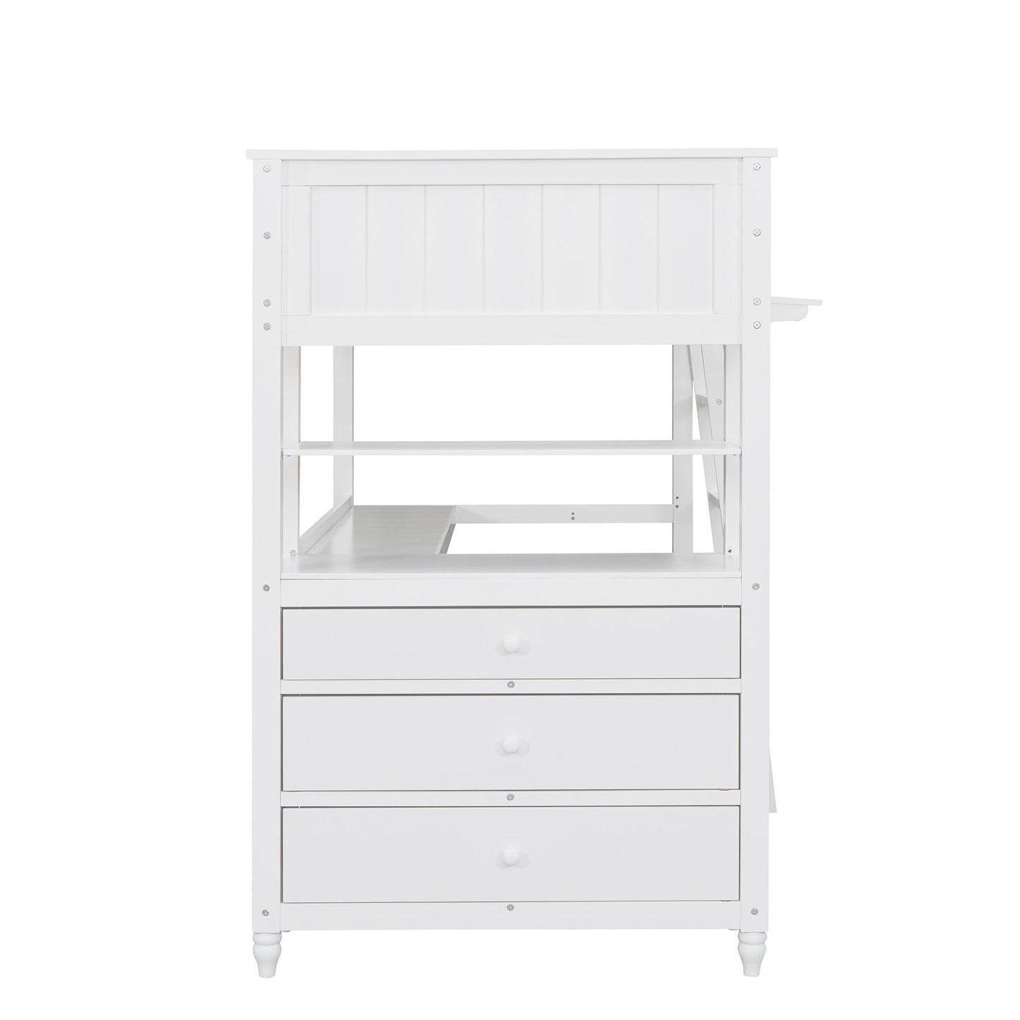 Space Saving Loft Bed with Desk and Drawers