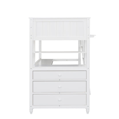 Space Saving Loft Bed with Desk and Drawers