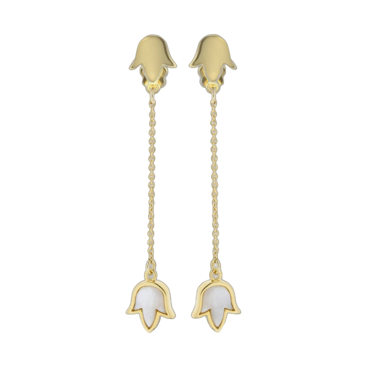 Lauren G Adams Petit Gateau earrings gold-tone drop pair with white shell inlays on Tampa Home & Garden Store