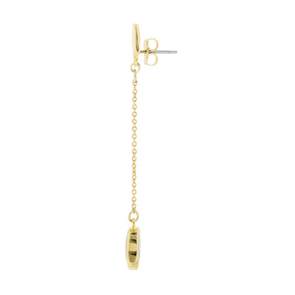 Petit Gateau Earrings gold-tone chain drop with loop charm Lauren G Adams collection on Tampa Home & Garden Store
