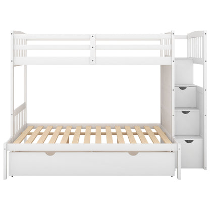 Bunk bed white by HouseOfZazla featuring a convertible bottom bed, storage drawers and shelves on Tampa Home & Garden Store