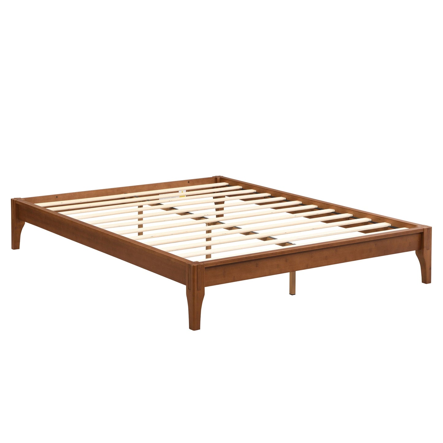 Solid Bamboo Platform Bed With Slat Support