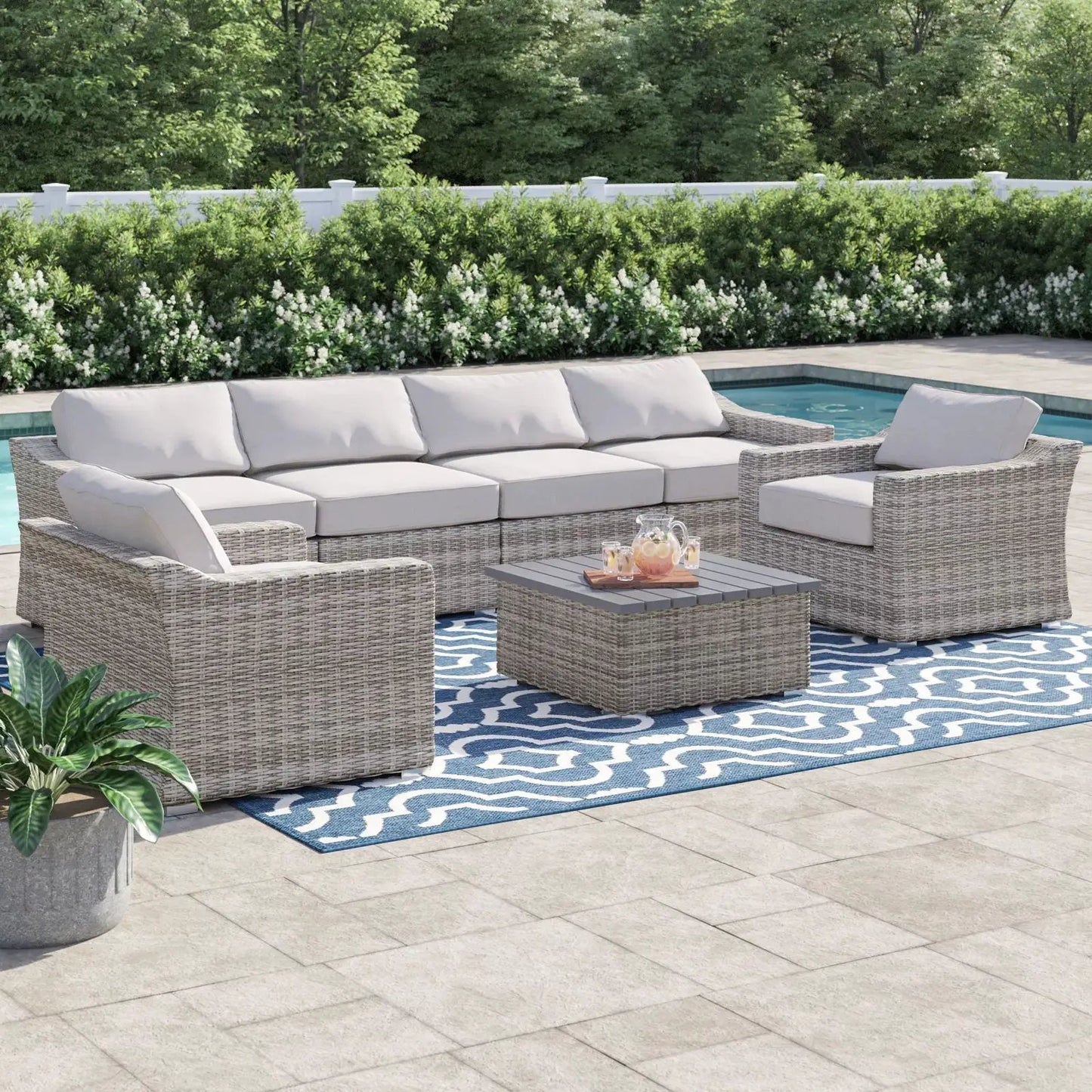 Outdoor Sofa Seating Group with Cushions
