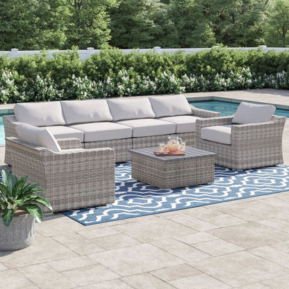 Durable Aluminum Wicker Sofa and Cushions