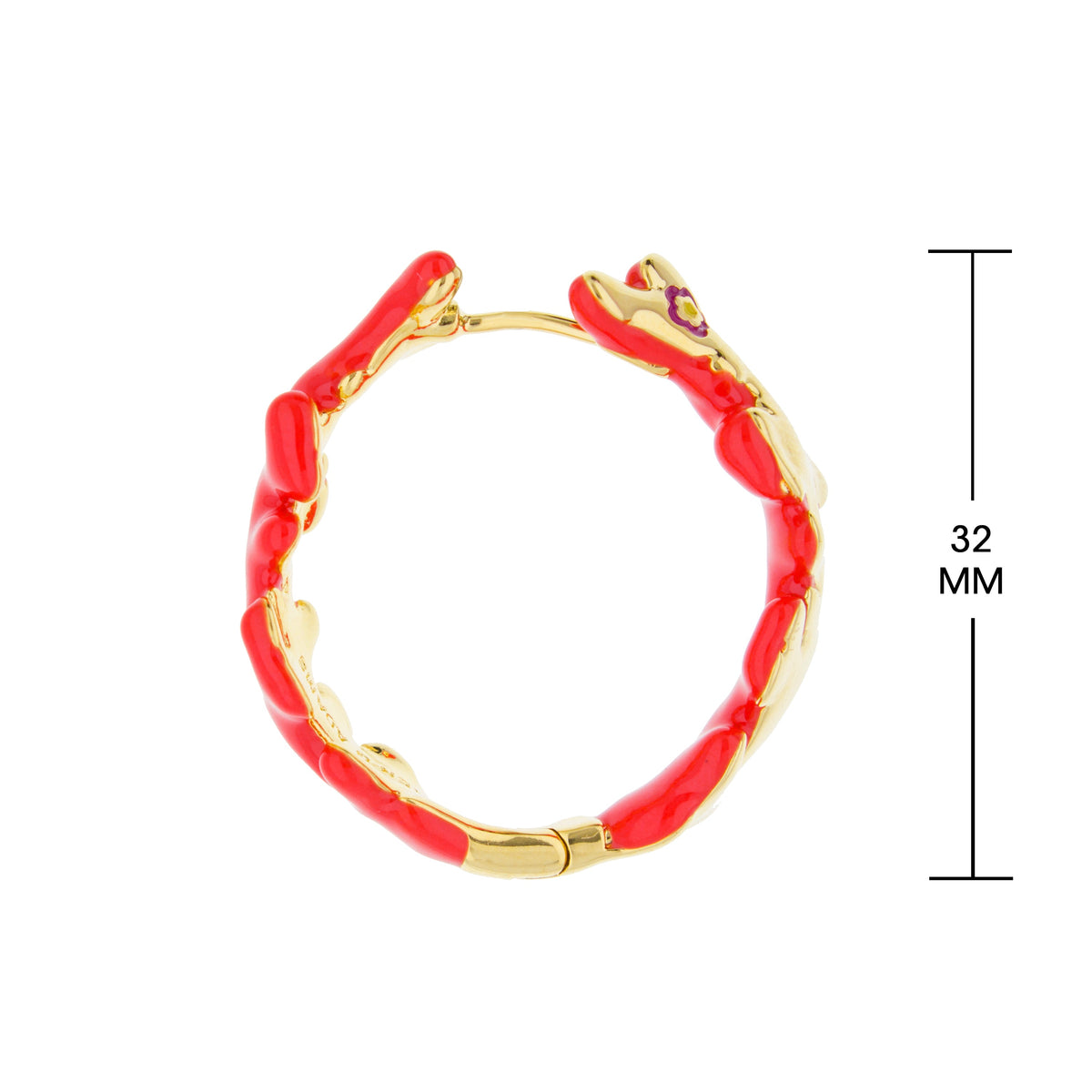 Pretty Little Things Earrings red coral hoop gold-tone by Lauren G Adams on Tampa Home & Garden Store