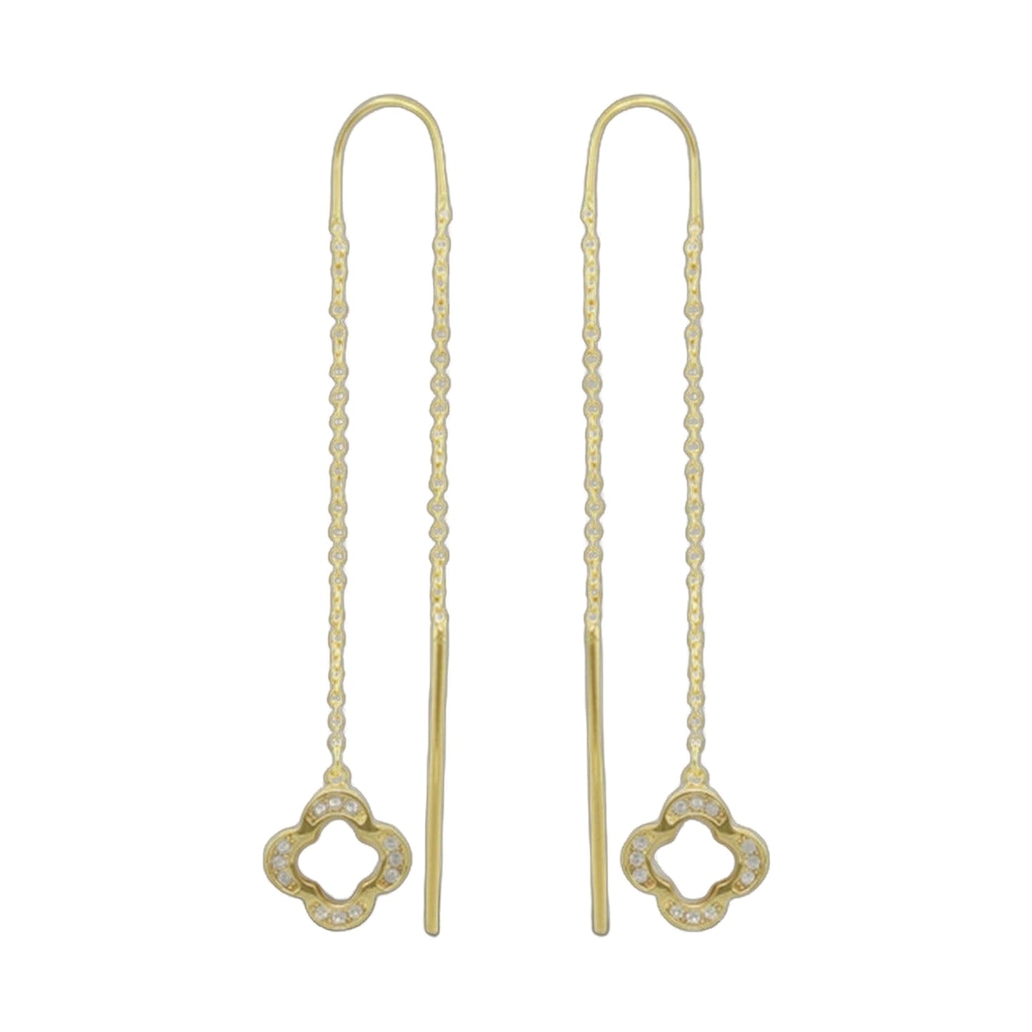 Marilyn Clover Earrings two gold-tone drop earrings with pavé crystals by Lauren G Adams on Tampa Home & Garden Store