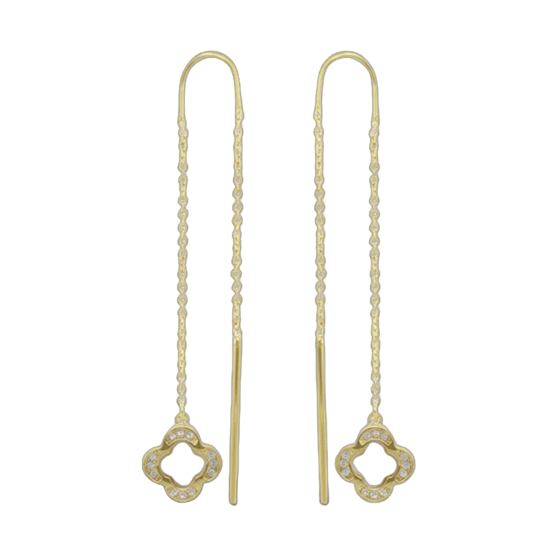 Marilyn Clover Earrings two gold-tone drop earrings with pavé crystals by Lauren G Adams on Tampa Home & Garden Store