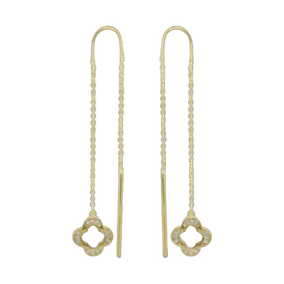 Marilyn Clover Earrings two gold-tone drop earrings with pavé crystals by Lauren G Adams on Tampa Home & Garden Store