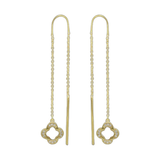 Marilyn Clover Earrings two gold-tone drop earrings with pavé crystals by Lauren G Adams on Tampa Home & Garden Store