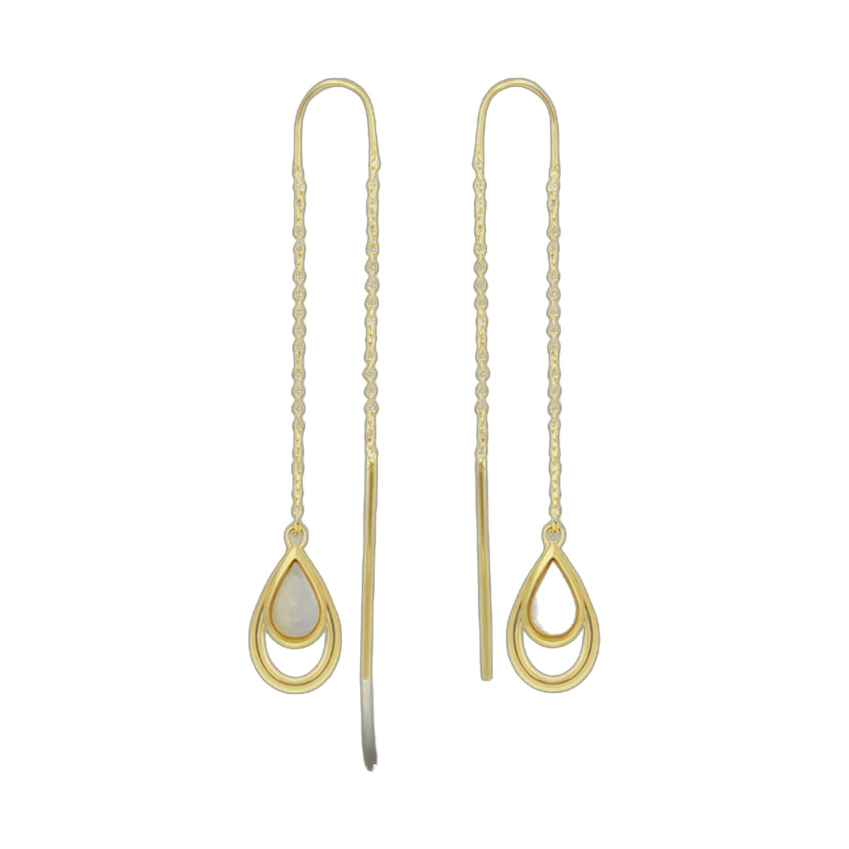 Marilyn Earrings by Lauren G Adams; gold-tone teardrop mother-of-pearl, 3 shown on Tampa Home & Garden Store