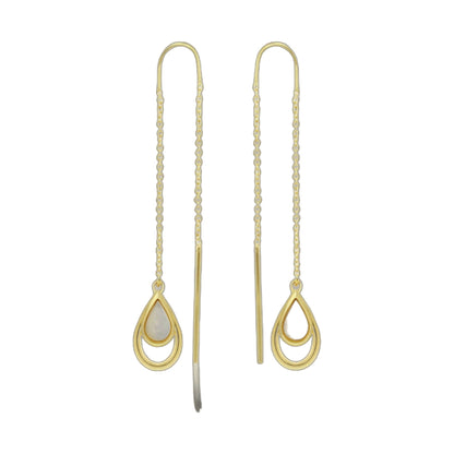 Marilyn Earrings by Lauren G Adams; gold-tone teardrop mother-of-pearl, 3 shown on Tampa Home & Garden Store
