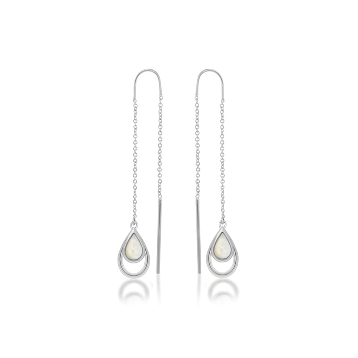 Marilyn Earrings by Lauren G Adams, silver-tone drop earrings with teardrop pearl pair on Tampa Home & Garden Store