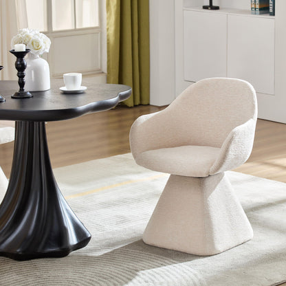 Beige velvet barrel-back swivel accent chair on Tampa Home & Garden Store