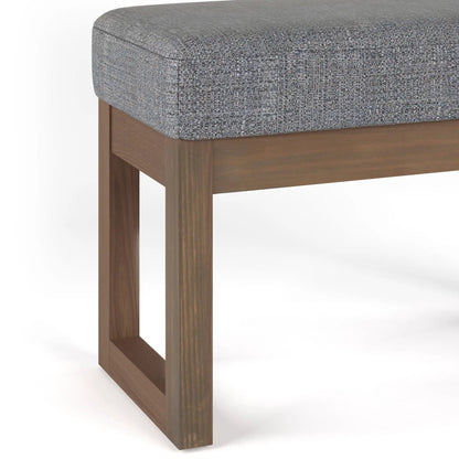 Milltown Upholstered Ottoman Bench With Driftwood