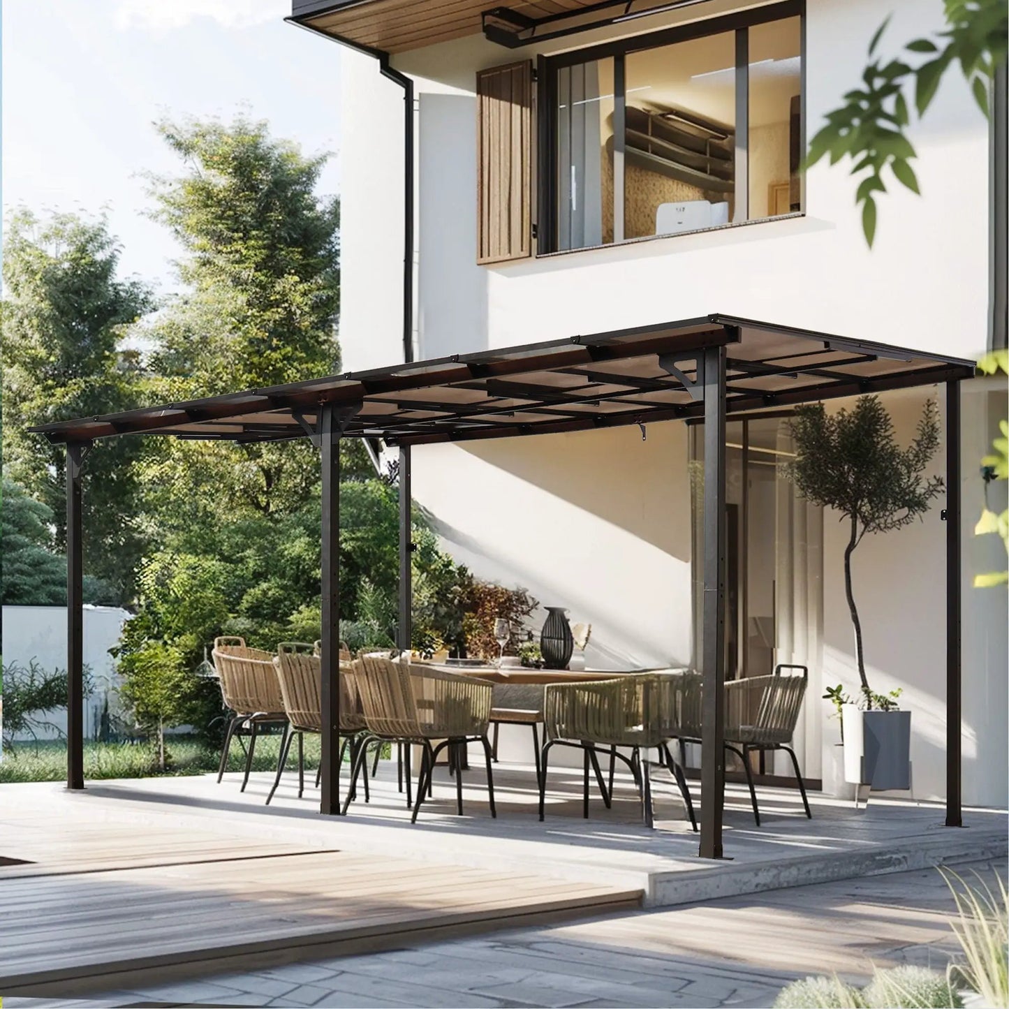 Wall Mounted Outdoor Pergola Gazebo Heavy Duty
