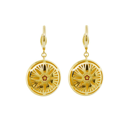Blue Dream Earrings — Pavé Wave Disc Drop, gold-tone earrings by Lauren G Adams, pair on Tampa Home & Garden Store