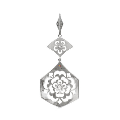 Lux chandelier earring, silver-tone with floral filigree diamond pendant by Lauren G Adams on Tampa Home & Garden Store