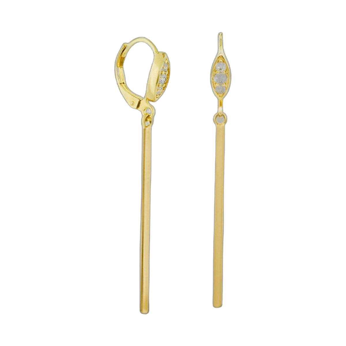 Lux Earring two-piece gold-tone hoop and drop set with pavé diamonds, Lauren G Adams on Tampa Home & Garden Store