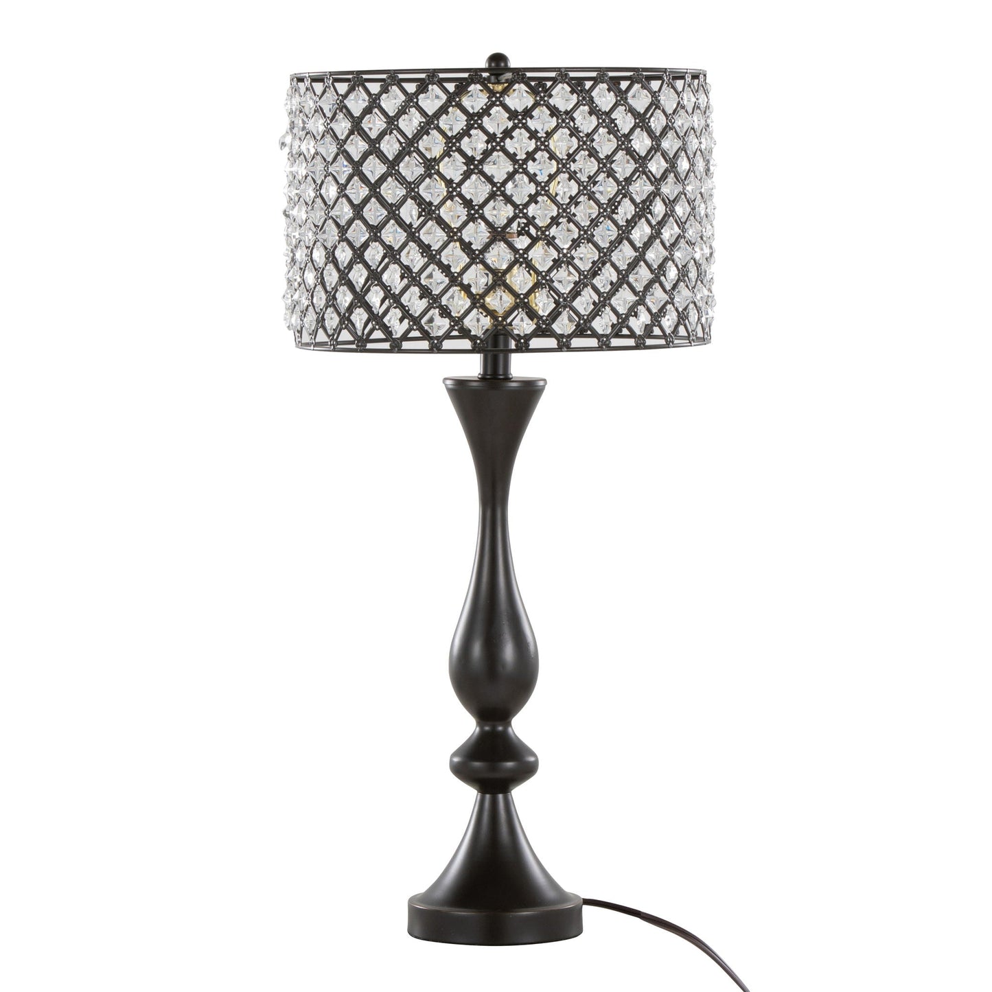 Topaz Contemporary Table Lamp by HouseOfZazla with black metal base and lattice shade on Tampa Home & Garden Store