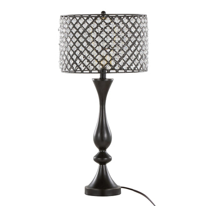 Topaz Contemporary Table Lamp by HouseOfZazla with black metal base and lattice shade on Tampa Home & Garden Store