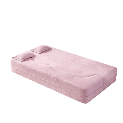 Modern Floor Sleeper Sofa Bed And Two Pillows