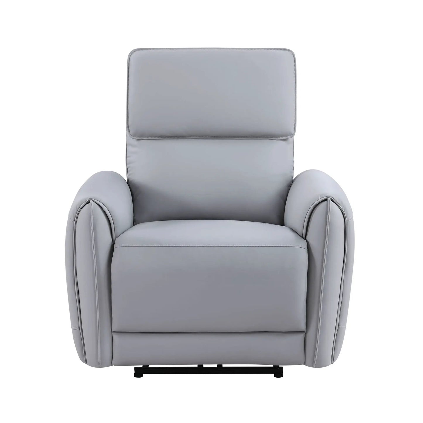 Jeromie gray power motion recliner with USB port, padded headrest and arms on Tampa Home & Garden Store