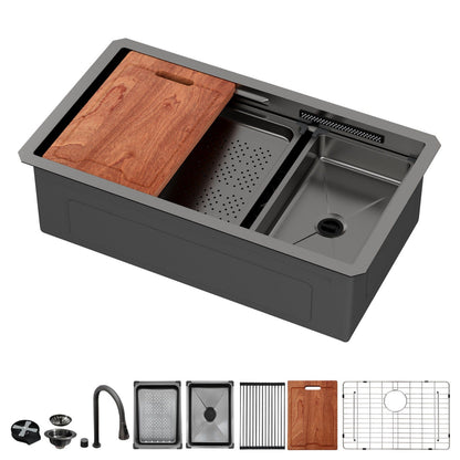 Undermount Workstation Sink and Faucet Set