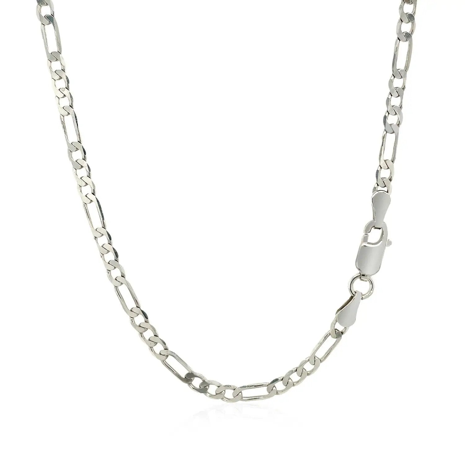 3.0mm 14k white gold solid figaro chain necklace with lobster clasp by Bids.com on Tampa Home & Garden Store