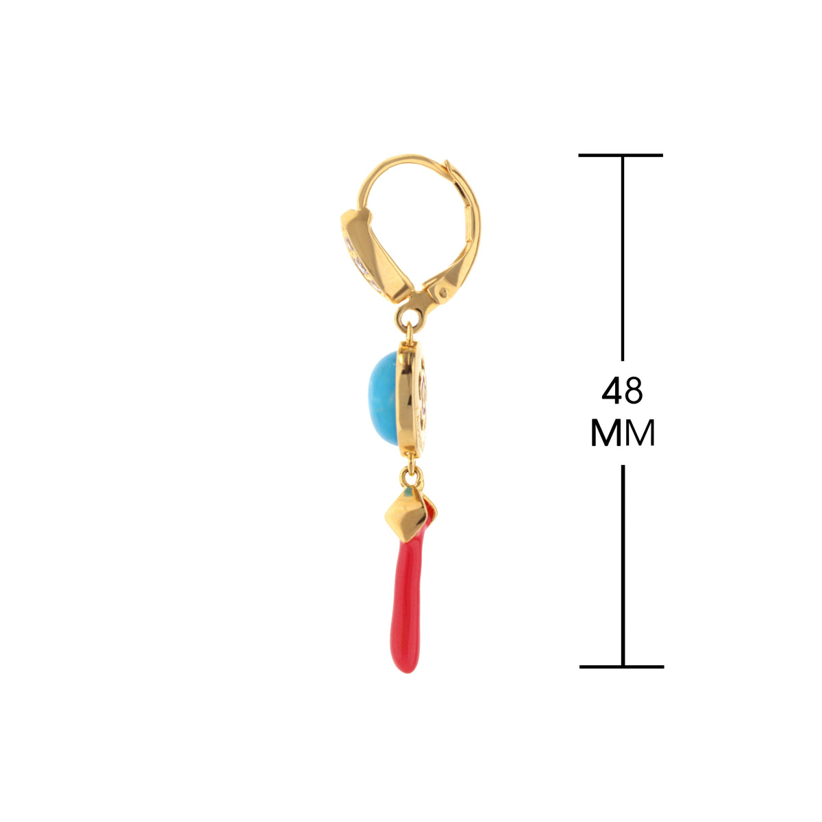 Pretty Little Things Coral Earrings gold hoop with turquoise bead by Lauren G Adams on Tampa Home & Garden Store