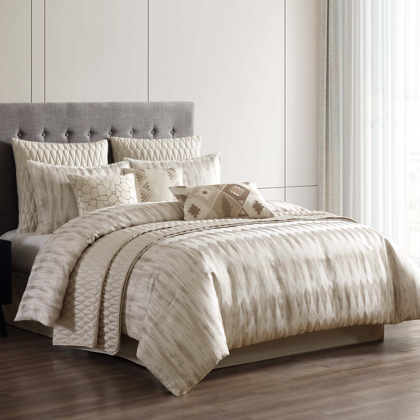Milan 10 Piece Jacquard Comforter Ensemble