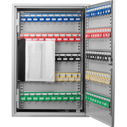 Adjustable key cabinet with lock, color-coded blue and red key tags, wall storage organizer by Unique Piece Furniture on Tampa Home & Garden Store