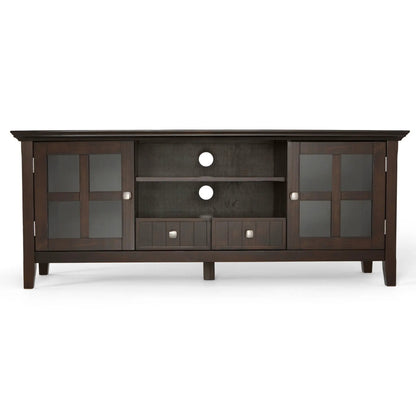 Acadian Media Stand with Glass Doors and Drawers