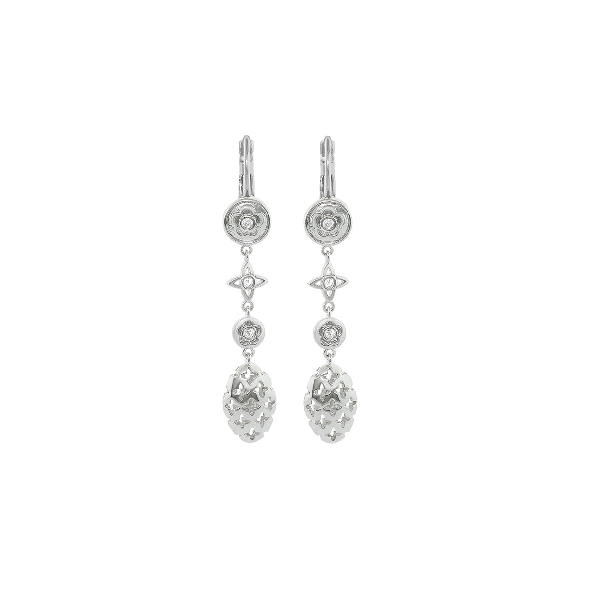 Tic Tac Earrings by Lauren G Adams, silver-tone dangling earrings from the Collections line pair on Tampa Home & Garden Store