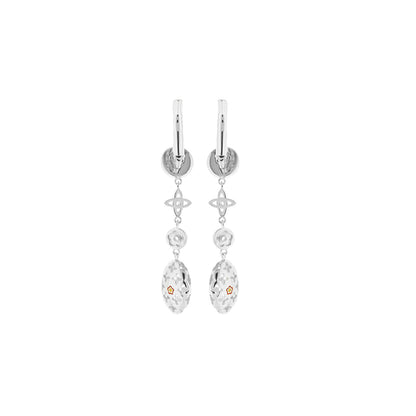 Tic Tac Earrings by Lauren G Adams silver-tone dangling earrings with discs and floral charms on Tampa Home & Garden Store