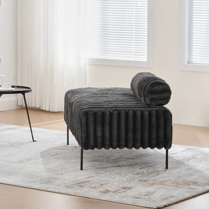 Mini Loveseat With Adjustable Backrest and Fur