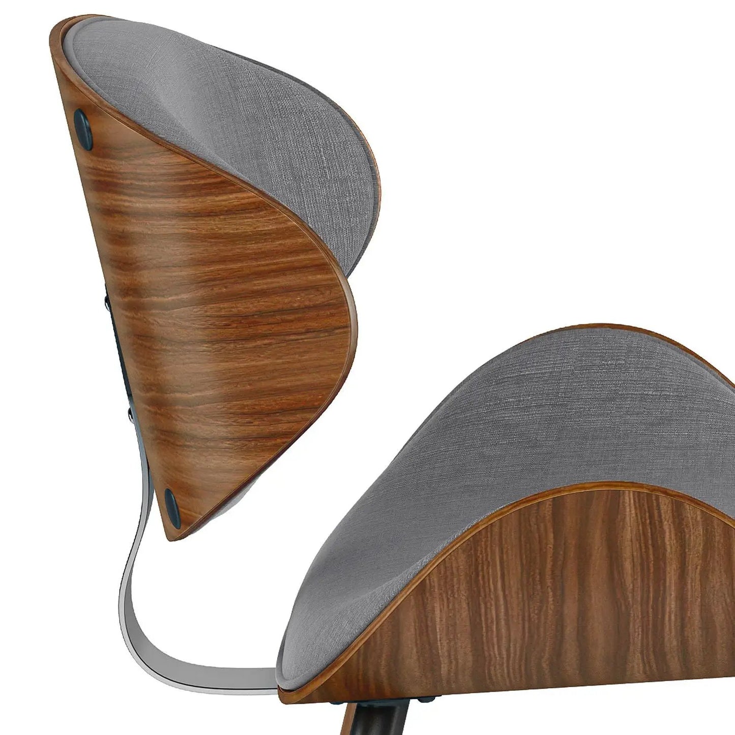 Marana Upholstered Dining Chair, wood veneer back with grey fabric cushion, side chair on Tampa Home & Garden Store
