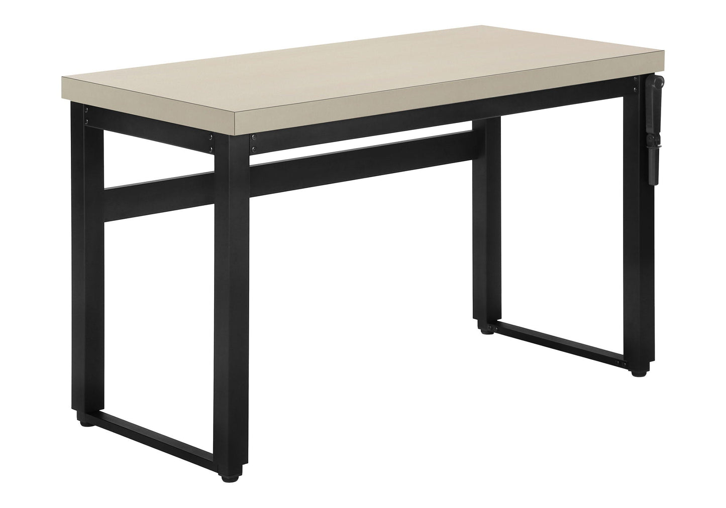 Adjustable Standing Computer Desk HouseOfZazla beige tabletop with black steel frame on Tampa Home & Garden Store