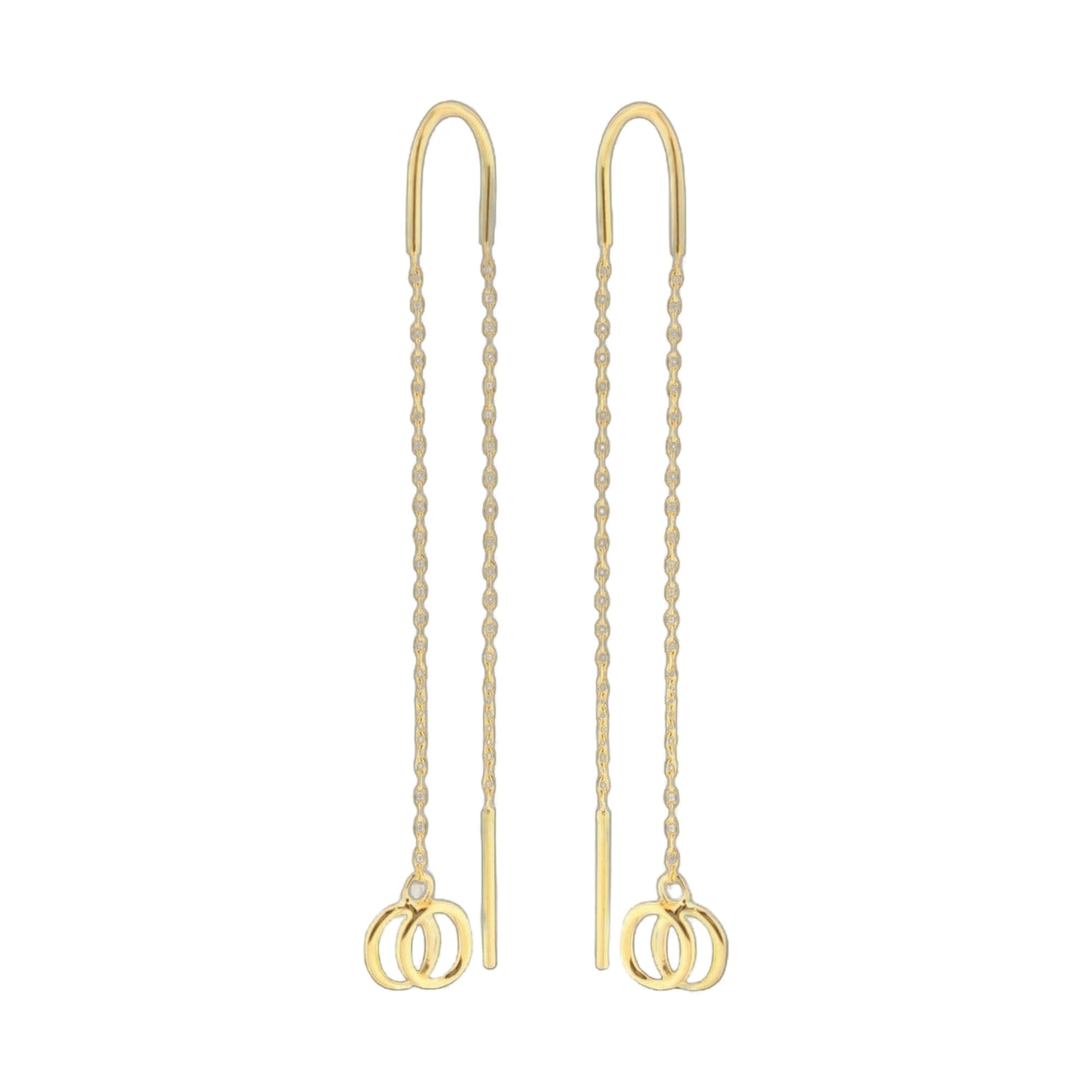 Vogue Fire Earrings gold-tone drop earrings with pavé-chain accents, by Lauren G Adams (pair) on Tampa Home & Garden Store