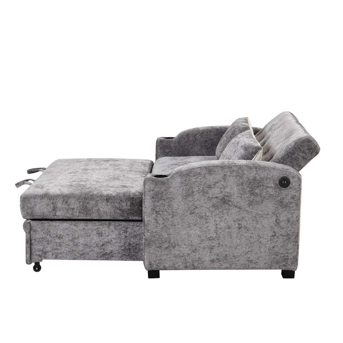 Convertible Sofa With Usb And Adjustable Backrest