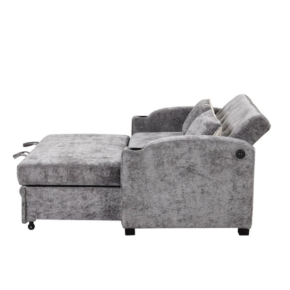 Convertible Sofa With Usb And Adjustable Backrest