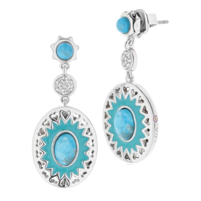Infinity Earrings by Lauren G Adams, turquoise-stone sunburst silver drop earrings, pair on Tampa Home & Garden Store