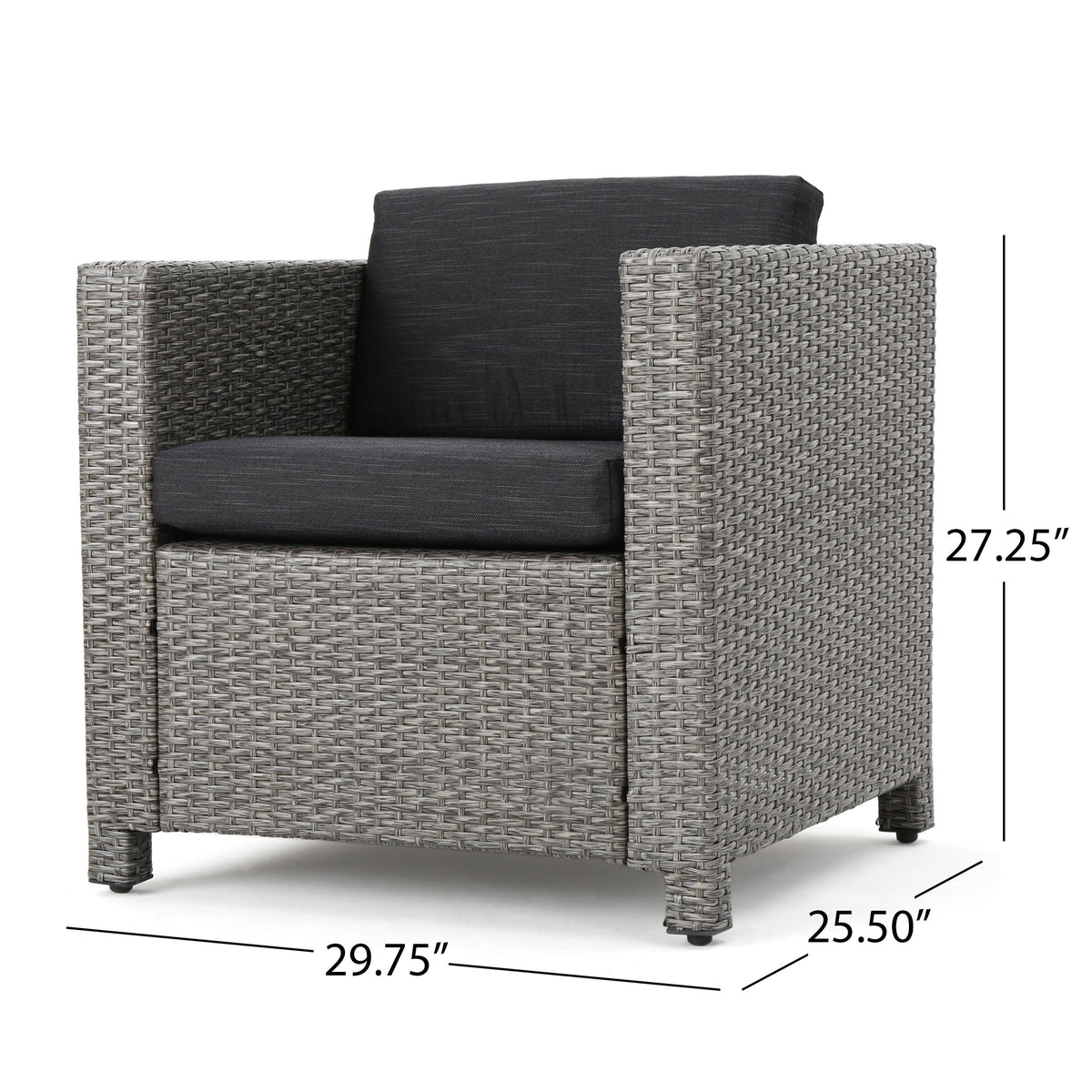 Puerta 4-Piece Outdoor Furniture Set gray woven wicker seating with cushions HouseOfZazla on Tampa Home & Garden Store