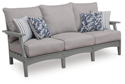 Cove Beach Gray Sofa Cushions outdoor sofa by Unique Piece Furniture gray wooden frame on Tampa Home & Garden Store