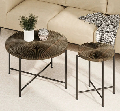 Radial Pattern Coffee and End Table Cover Set