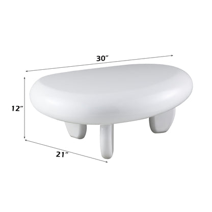 High gloss white end table with curved edges and rounded legs by HouseOfZazla on Tampa Home & Garden Store