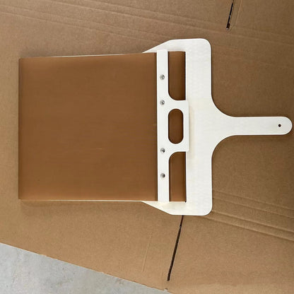 3-Size sliding pizza peel with brown wooden blade and white frame for easy pizza transfer on Tampa Home & Garden Store
