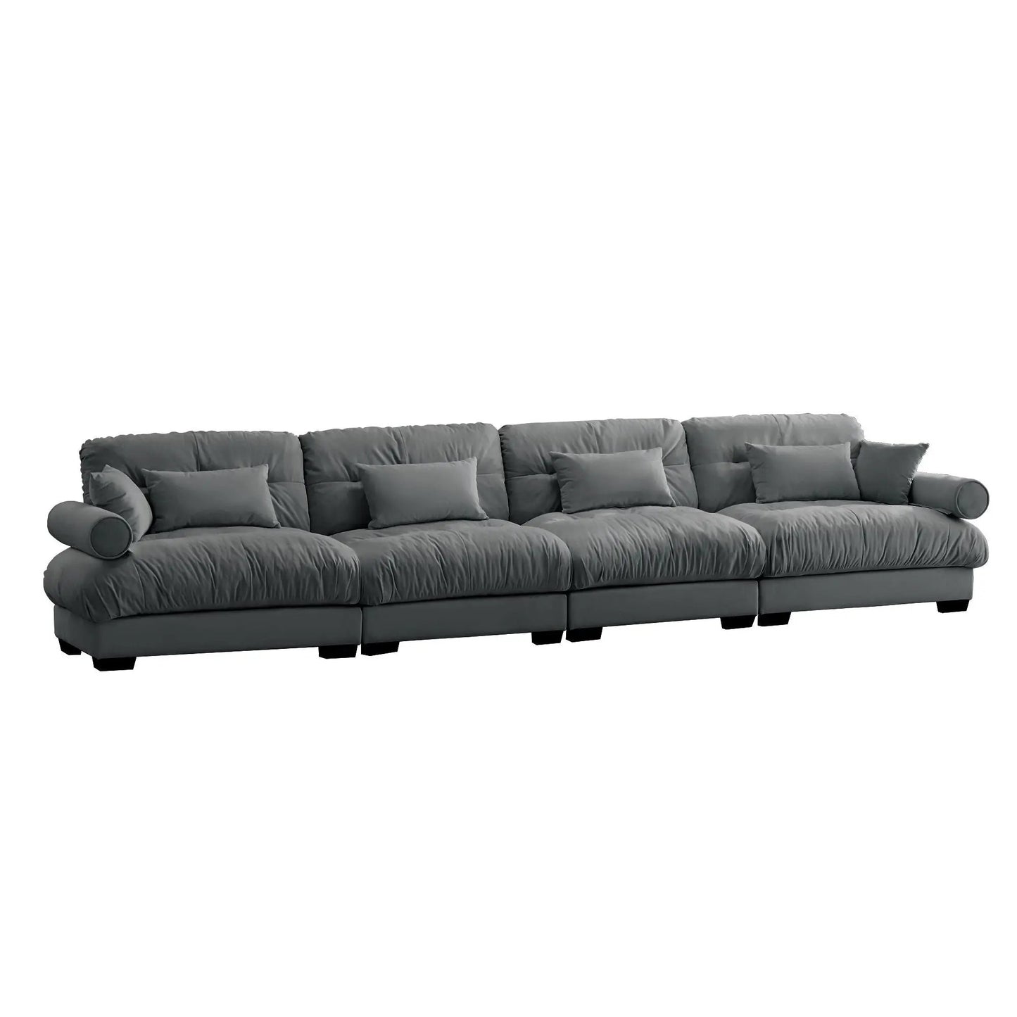 Super Comfort Oversized Modular Sectional Sofa gray fabric deep cushions L-shaped on Tampa Home & Garden Store