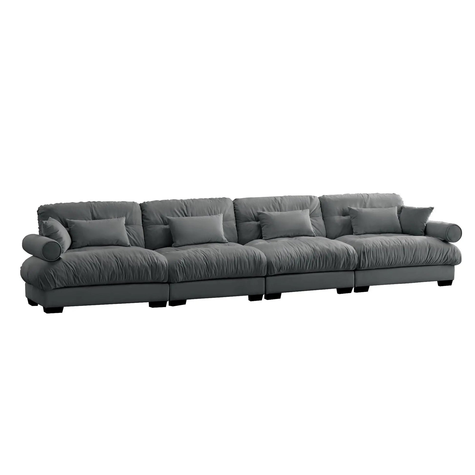 Super Comfort Oversized Modular Sectional Sofa gray fabric deep cushions L-shaped on Tampa Home & Garden Store